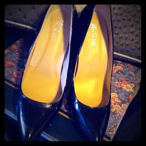 Black patent leather  heels worn only once
